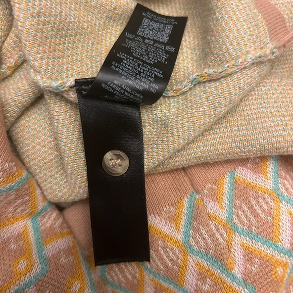 ASOS Men’s 70s Retro Knit Polo Light Brown Geometric Short Sleeve Shirt Size S - Picture 9 of 11